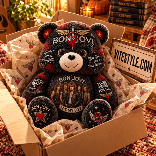 Bon Jovi Band Bear Custom Shaped Pillow