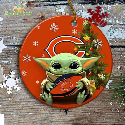 Chicago Bears Baby Yoda Ornament Christmas Tree Decorations NFL Gifts