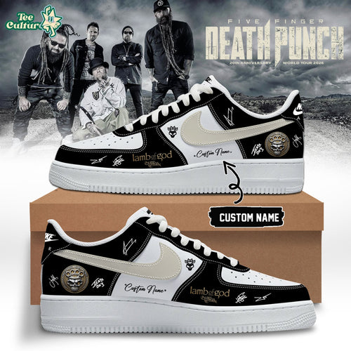 Five Finger Death Punch Hits Me Tour 2026 Signed Custom Air Force 1 Sneakers Ver6