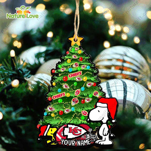 Kansas City Chiefs Custom Snoopy Peanuts Christmas Ornament Xmas Tree Decorations