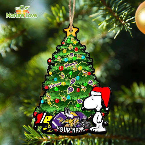 Minnesota Vikings Custom Snoopy Peanuts Christmas Ornament Xmas Tree Decorations