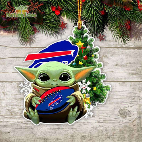 NFL Buffalo Bills Baby Yoda Christmas Ornament Xmas Tree Decoration
