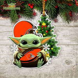NFL Cleveland Browns Baby Yoda Christmas Ornament Xmas Tree Decoration