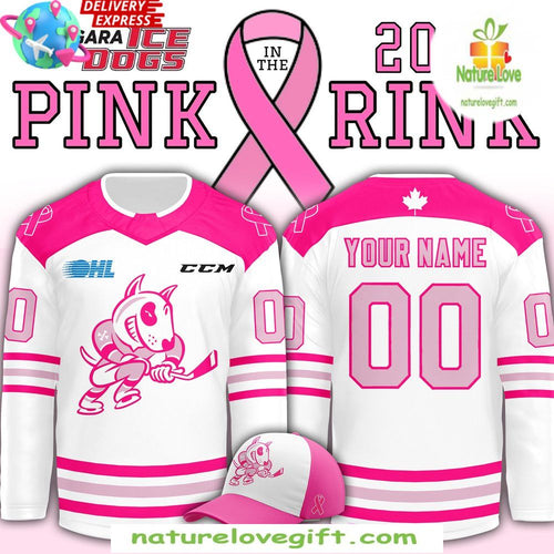 Niagara IceDogs Pink in the Rink 2026 Hockey Jersey