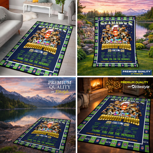 Seattle Seahawks Super Bowl 2026 Rug Carpet
