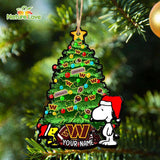 Washington Commanders Custom Snoopy Peanuts Christmas Ornament Xmas Decoration