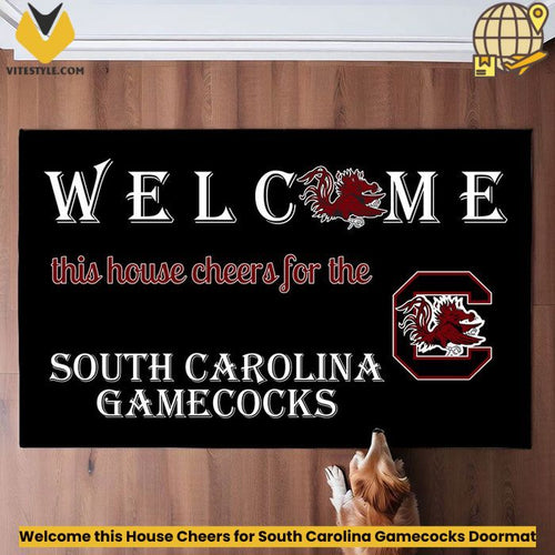 Welcome this House Cheers for South Carolina Gamecocks Doormat