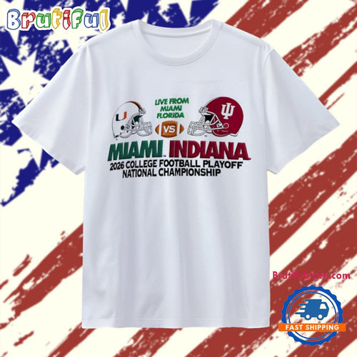 Miami Hurricanes vs Indiana Hoosiers CFP 2026 National Championship Game Matchup T Shirt