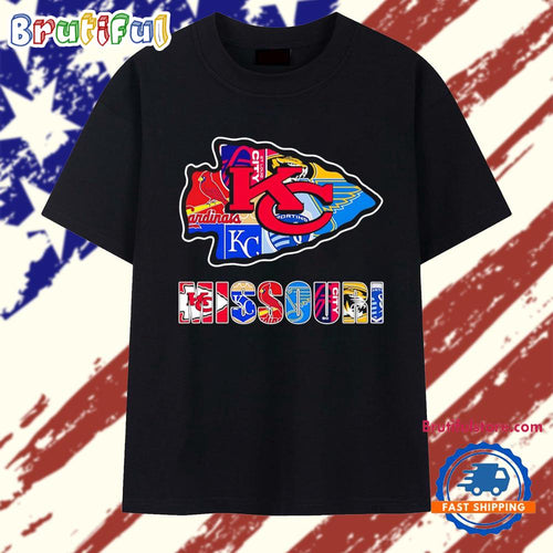 MO Chiefs Royals Cardinals Blues Sporting arrowhead logo T Shirt