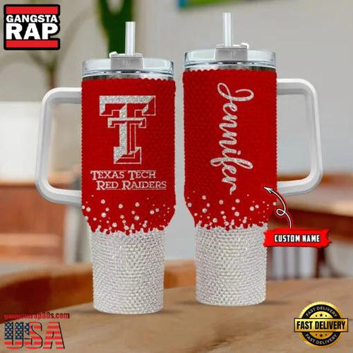 NCAA Texas Tech Red Raiders Custom Name Stanley Diamond Tumbler 40oz