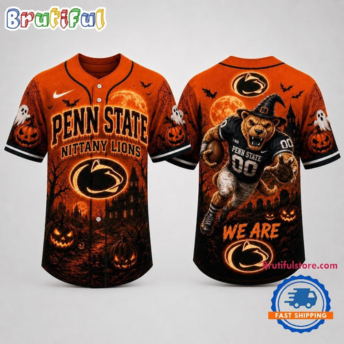Penn State Nittany Lions NCAA Haunted Night Halloween Baseball Jersey Shirt