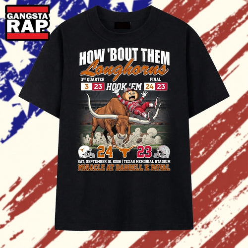 Texas Longhorns Hook Em Miracle At Darrell K Royal Graphic 2026 T Shirt