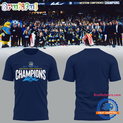 Toledo Walleye 2025 ECHL Western Conference Champions New Design 3D Printed Shirt