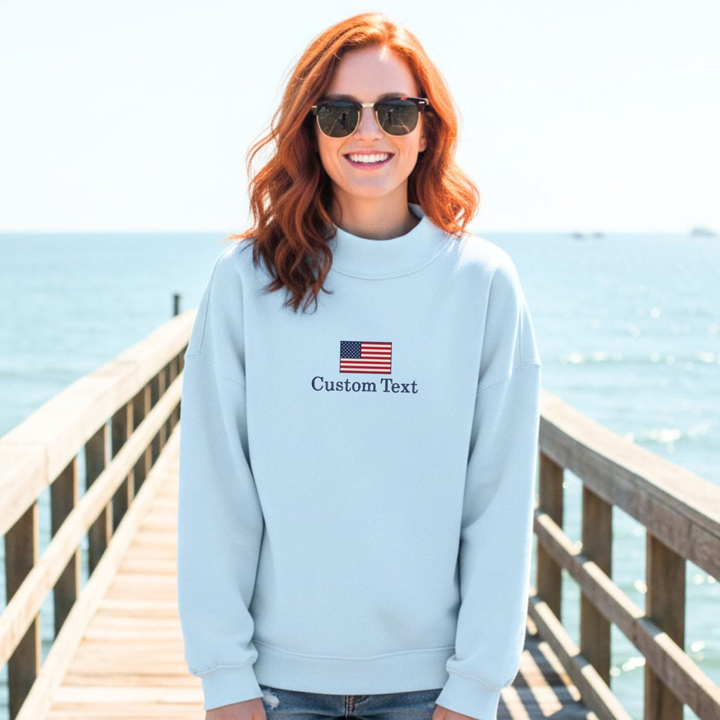 Custom USA Embroidered Juliet Mockneck Sweatshirt