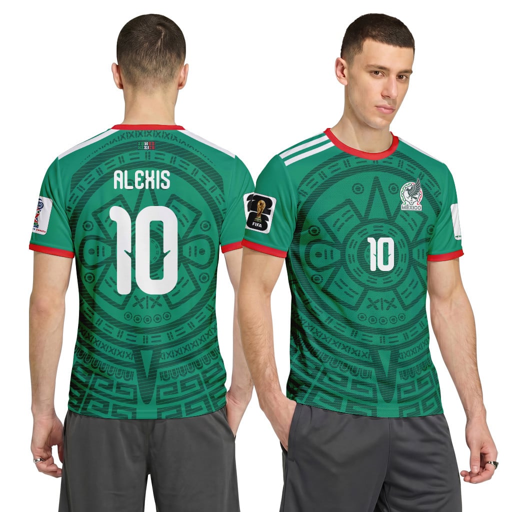 Alexis Vega 10 AOP T-Shirt 2026 World Cup Mexico Home