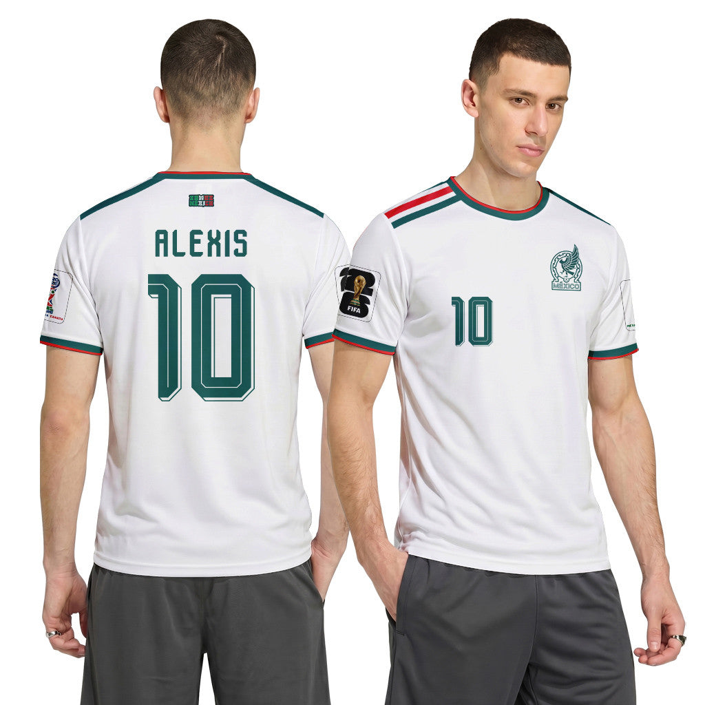 Alexis Vega 10 AOP T-Shirt 2026 World Cup Mexico Away