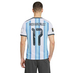 Nico Gonz?lez 17 AOP T-Shirt 2026 World Cup Argentina Home