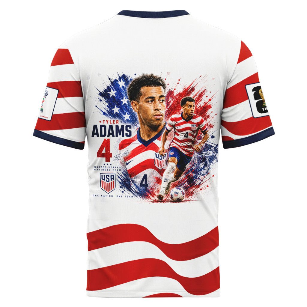 Tyler Adams 4 AOP T-Shirt 2026 USA World Cup