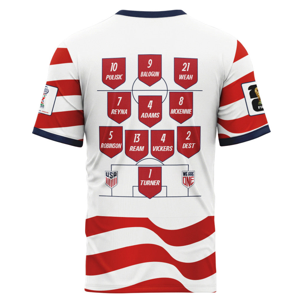 USA Starting XI World Cup 2026 Stripe AOP T-Shirt