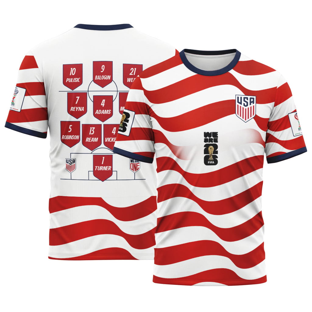 USA Starting XI World Cup 2026 Stripe AOP T-Shirt