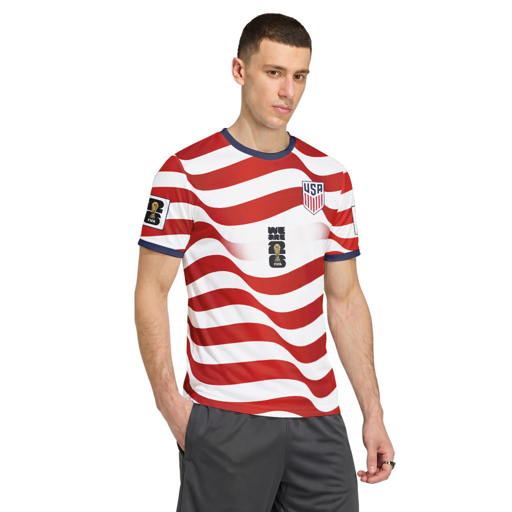 USA Starting XI World Cup 2026 Stripe AOP T-Shirt