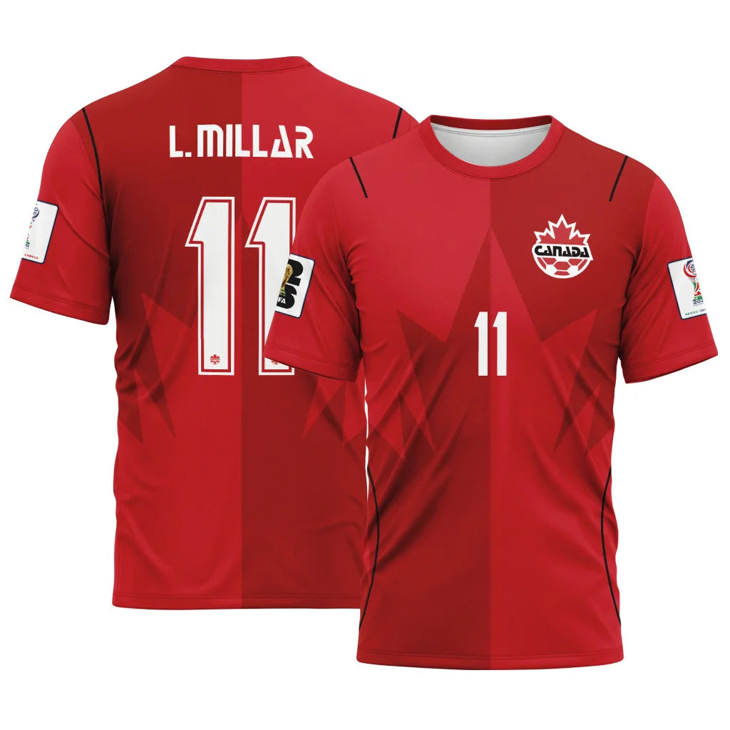 L. Millar 11 AOP T-Shirt Canada World Cup 2026 Home