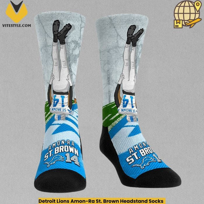 Detroit Lions Amon-Ra St. Brown Headstand Socks