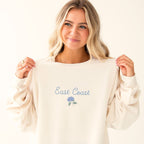 Embroidered East Coast Hydrangea Crewneck Sweatshirt