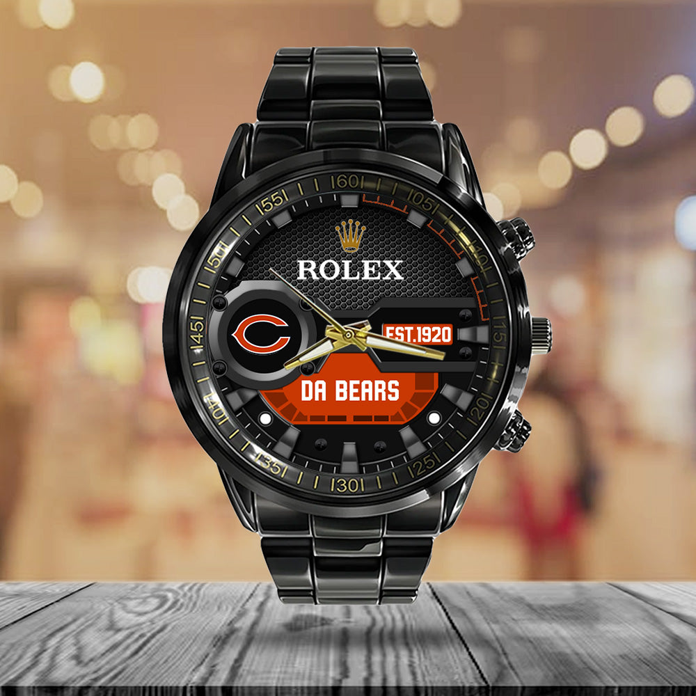 Chicago Bears x Rolex Black Stainless Steel Watch - MAITM13204