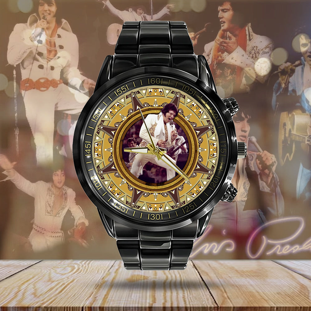 Elvis Presley Black Stainless Steel Watch - MAITM 7605