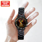 Personalized KISS Black Stainless Steel Watch - HUANNM 4876