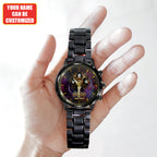 Personalized KISS Black Stainless Steel Watch - HUANNM 4877