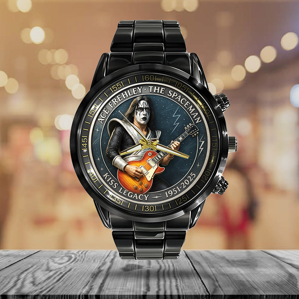 KISS x Ace Frehley Black Stainless Steel Watch - MAITM13468