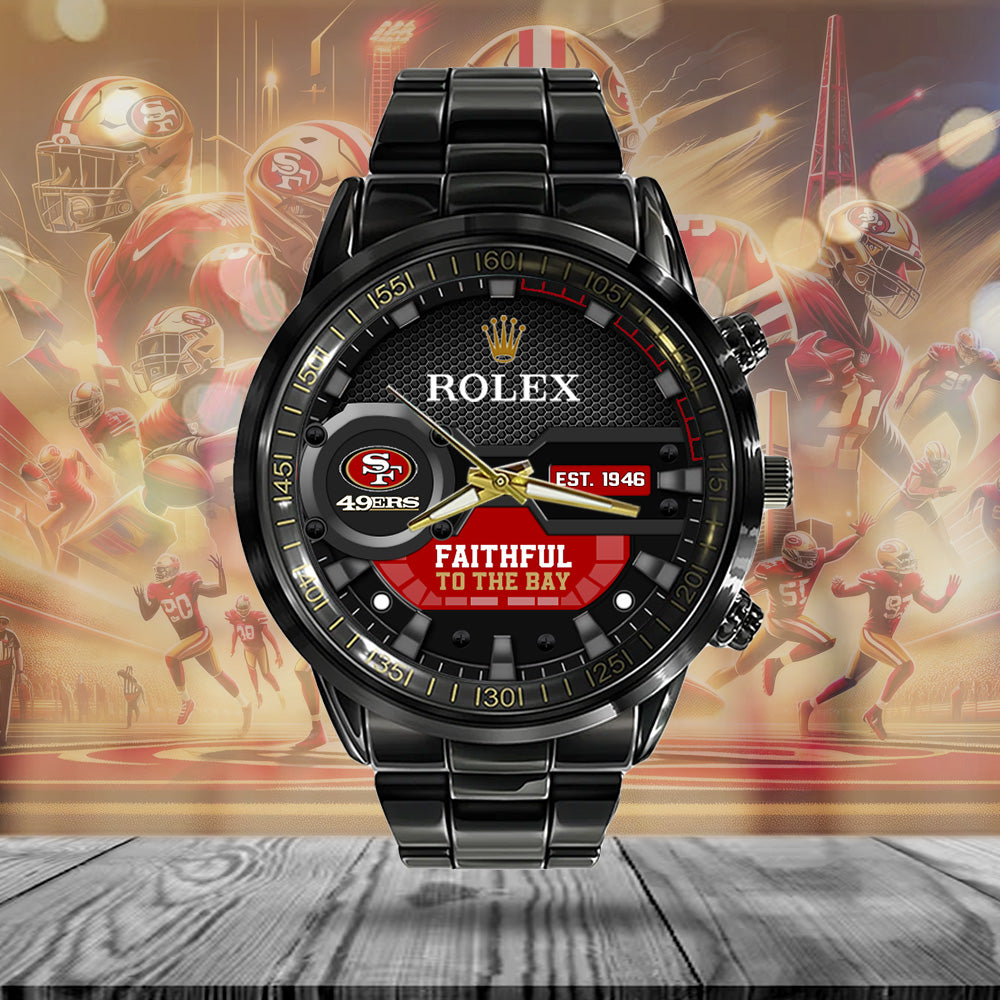 San Francisco 49ers x Rolex Black Stainless Steel Watch - MAITM7527