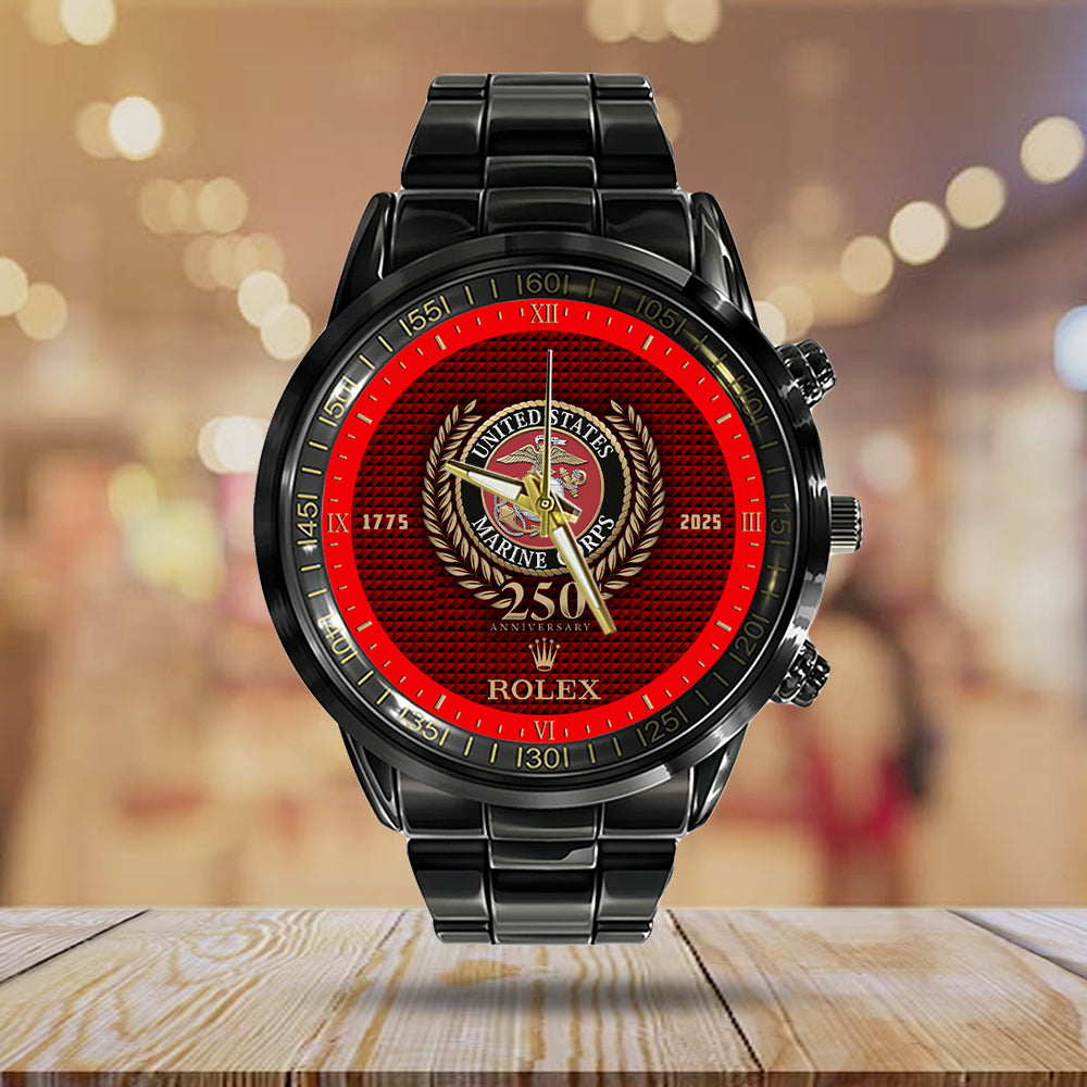 US Marine Corps x Rolex Black Stainless Steel Watch - MAITM 12246