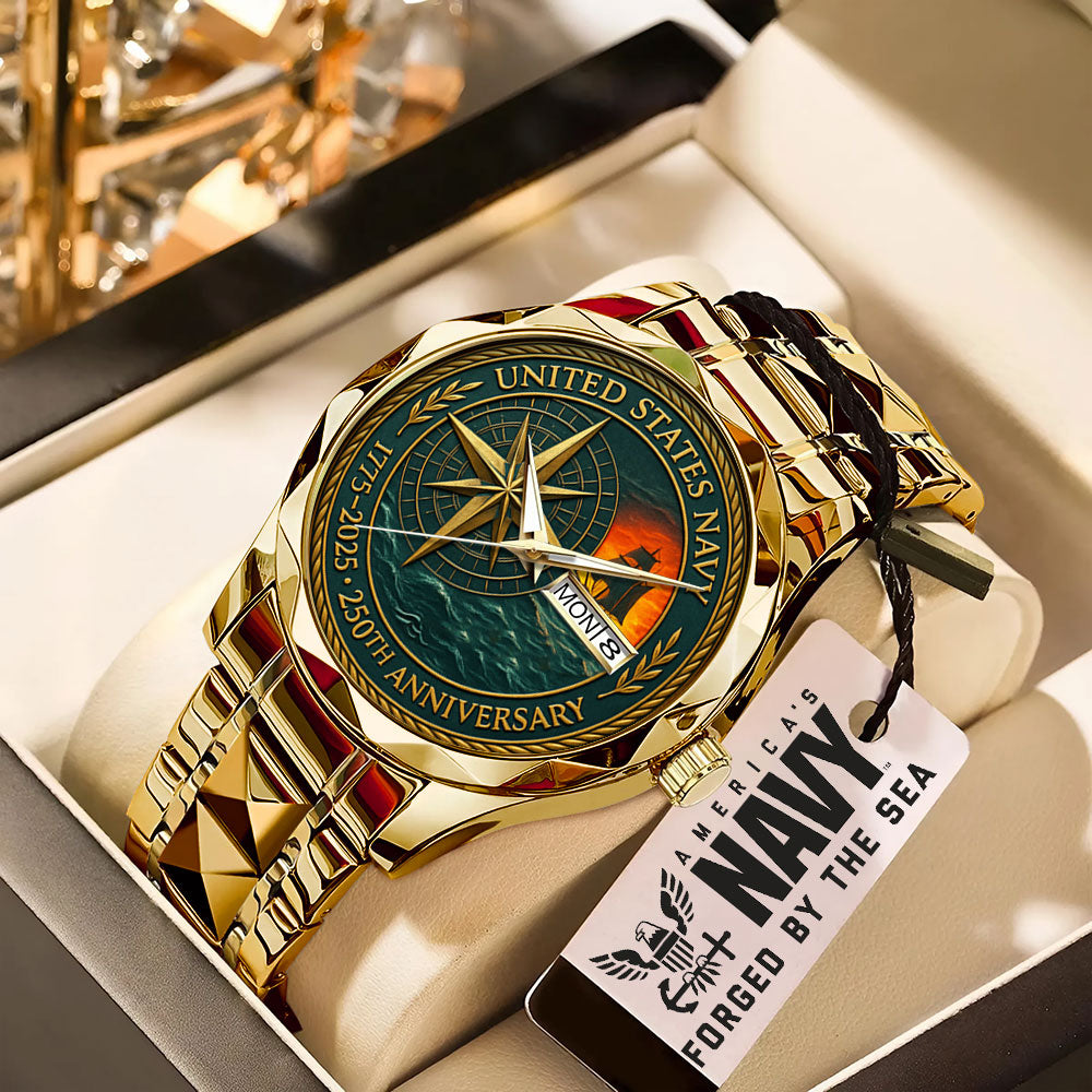 US Navy 250th Anniversary Alloy Luxury Quartz Watch - MAITM13271
