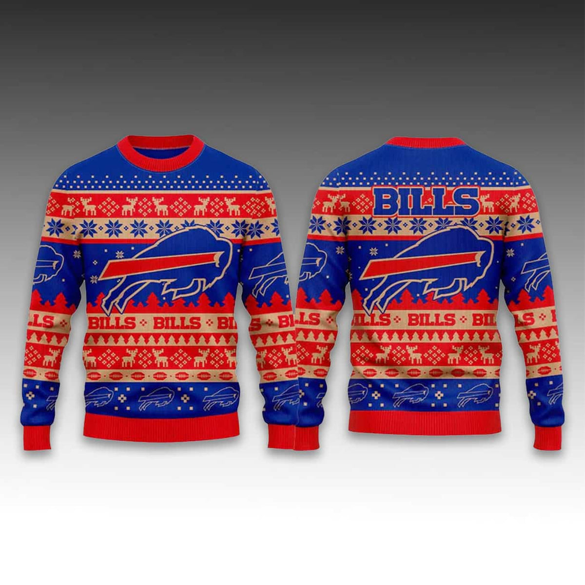 2025 Bills Holiday Touchdown Ugly Christmas Sweater