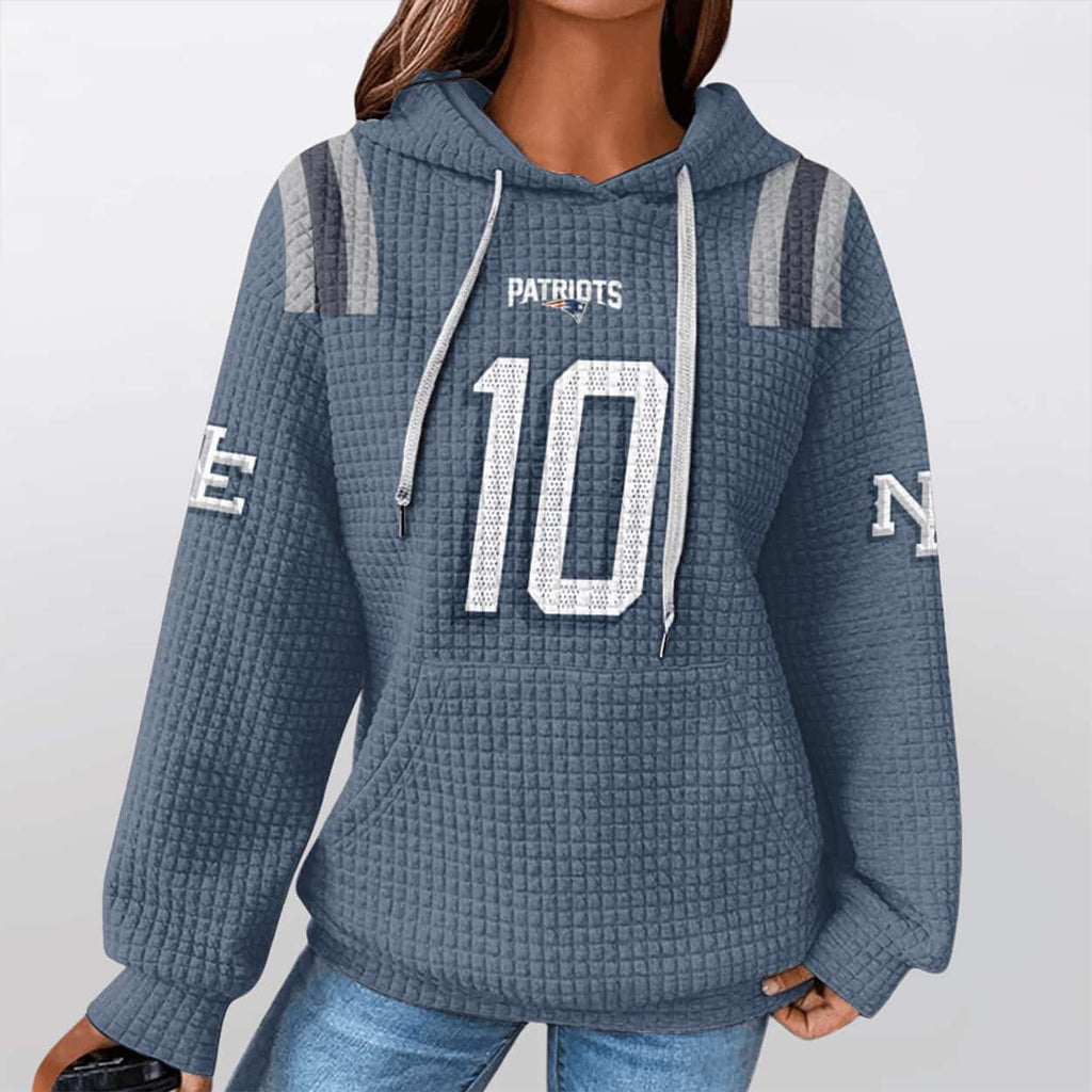 2025 Drake Maye Patriots Rivalries Waffle Hoodie