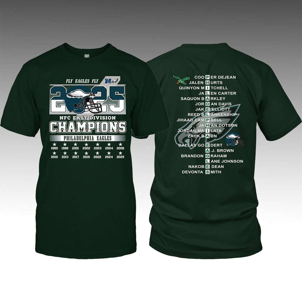 2025 Eagles NFC East Champs Two-Sided Shirt