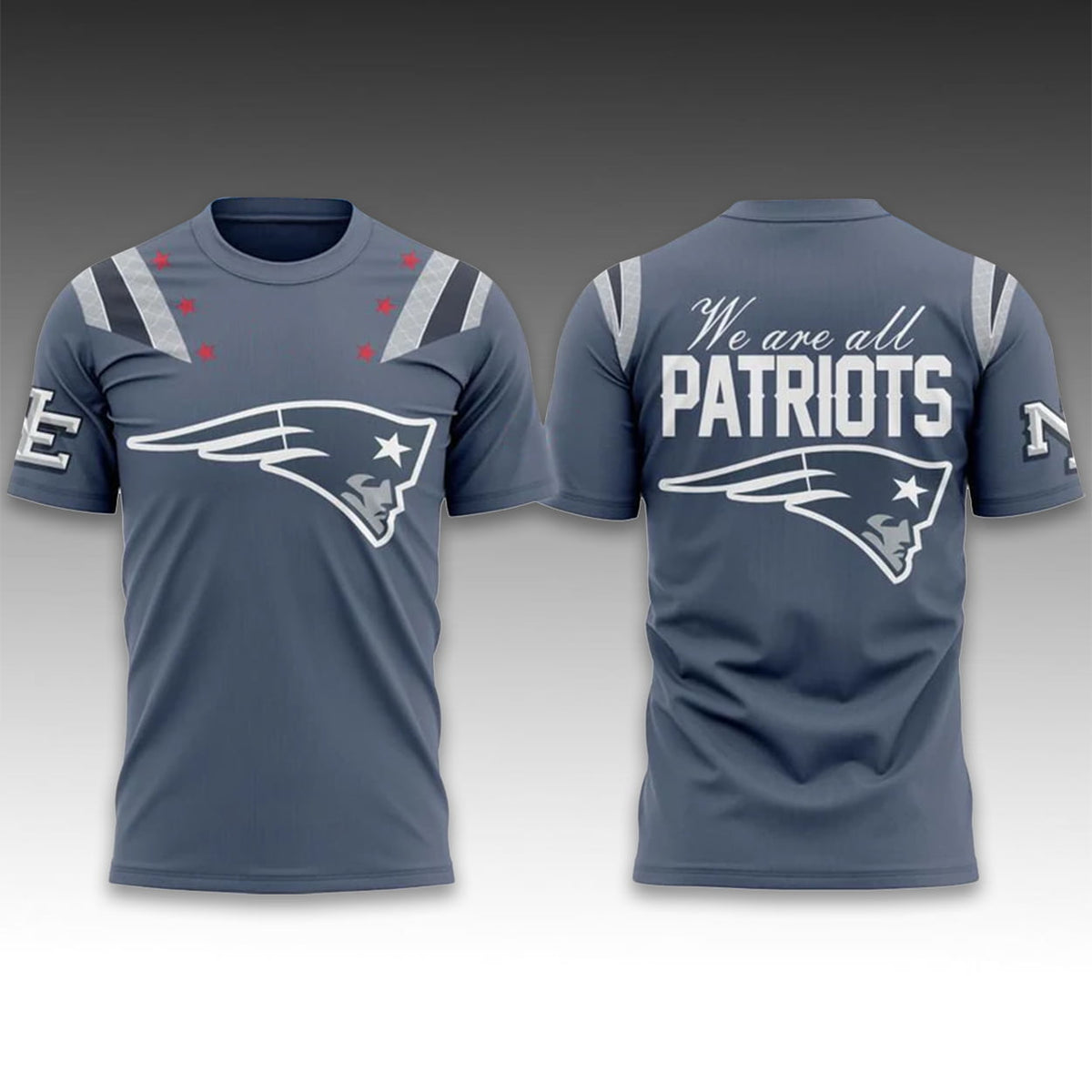 2025 NE Patriots Rivalries Nor Easter Storm Blue Shirt