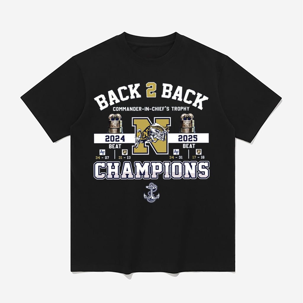 2025 Navy Midshipmen B2B Commander-in-Chief’s Trophy Champs Shirt