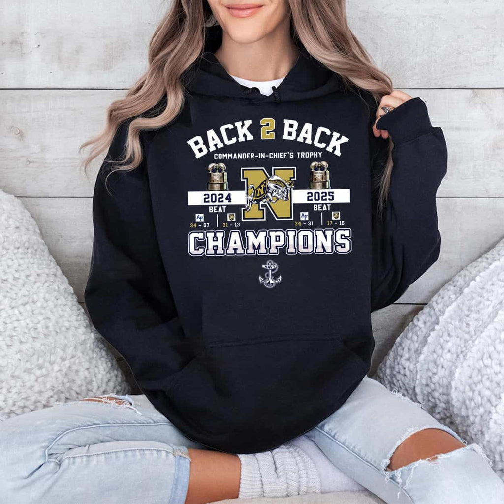 2025 Navy Midshipmen B2B Commander-in-Chief’s Trophy Champs Shirt