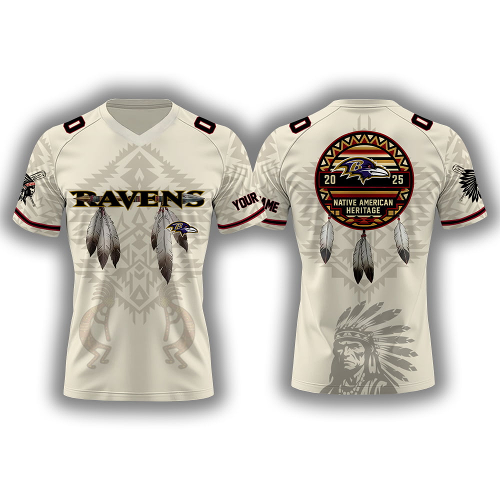 2025 Ravens x Native American Heritage Month Personalized Jersey