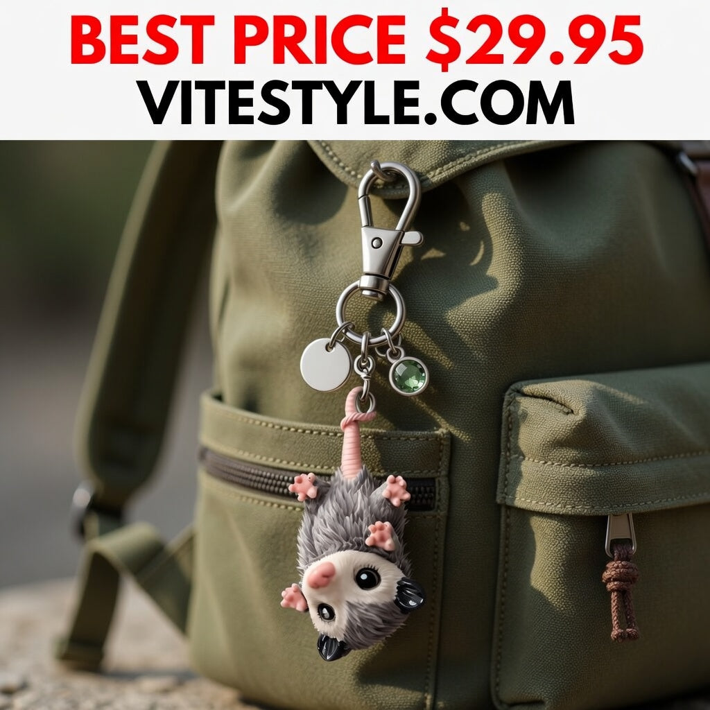 A Little Opossum for You “Still Hanging On” Keychain
