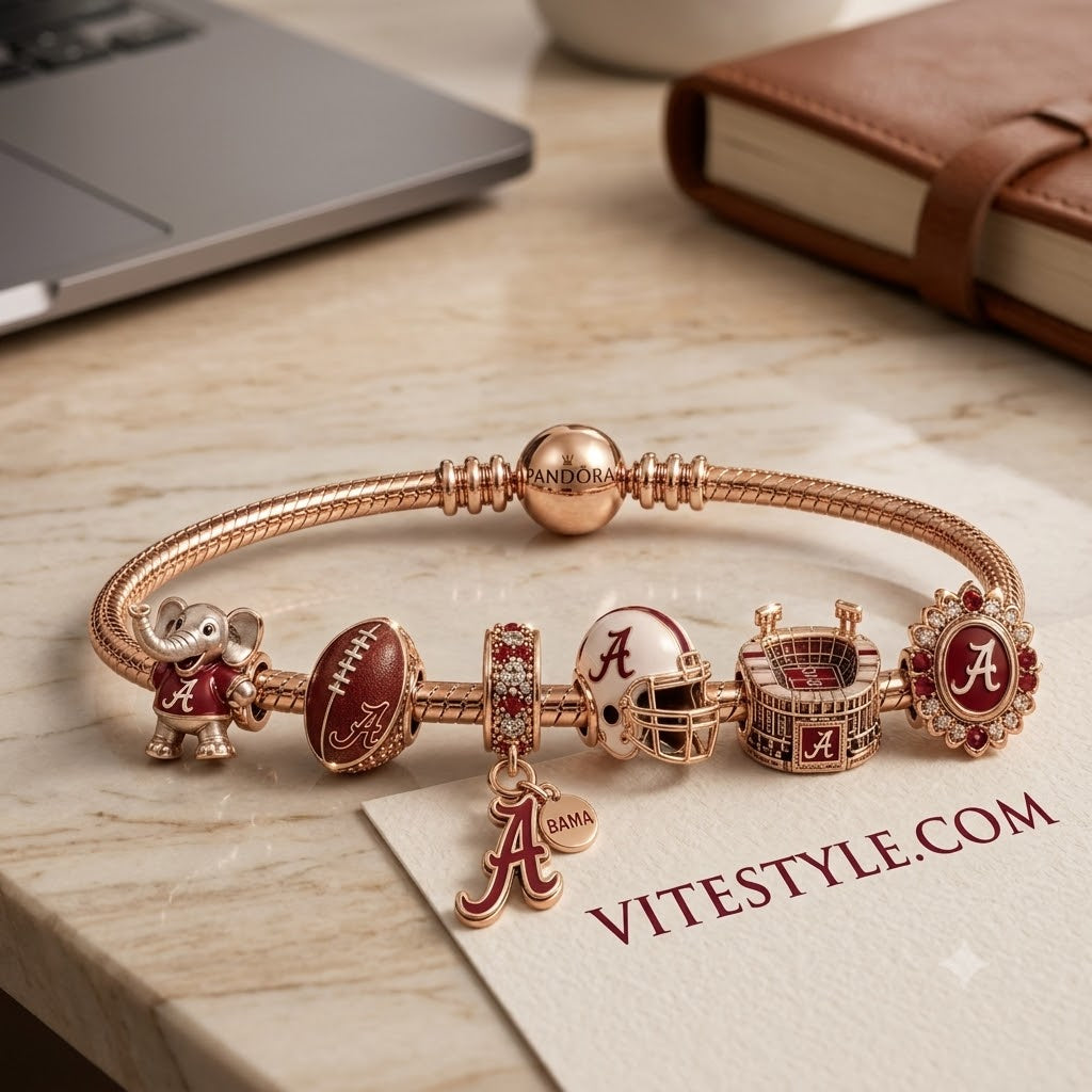 Alabama Crimson Tide Pandora Charm Bracelet