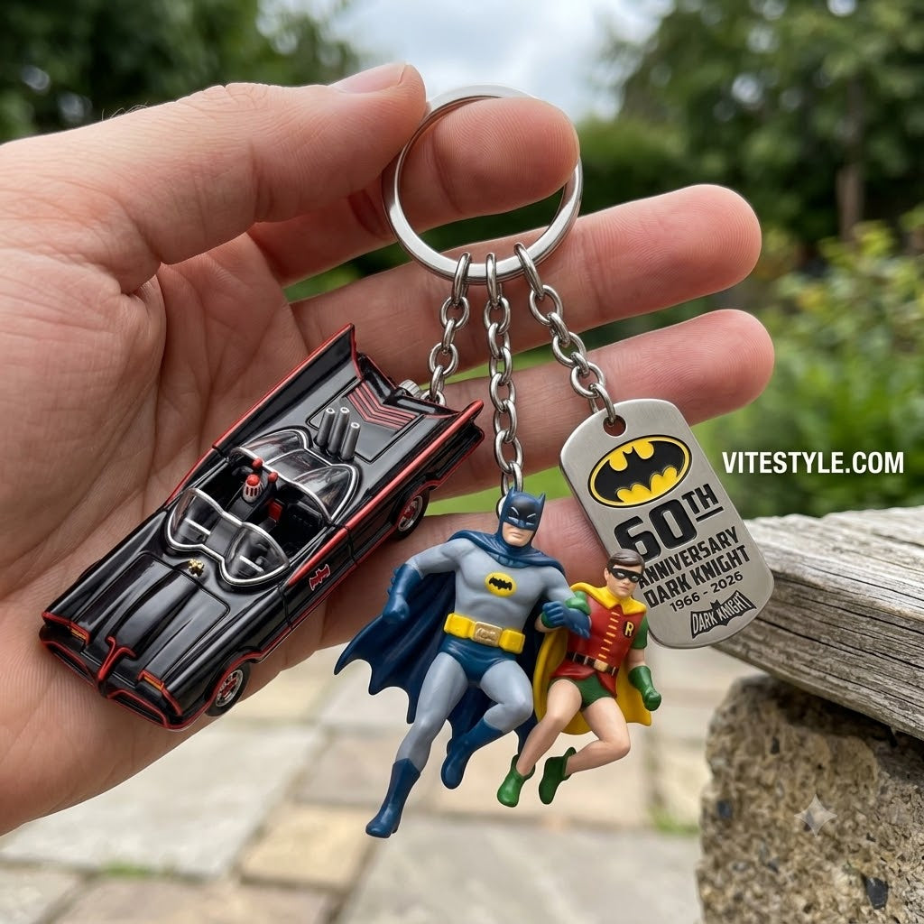 Batman The Dark Knight 60th Anniversary 1966-2026 Keychain