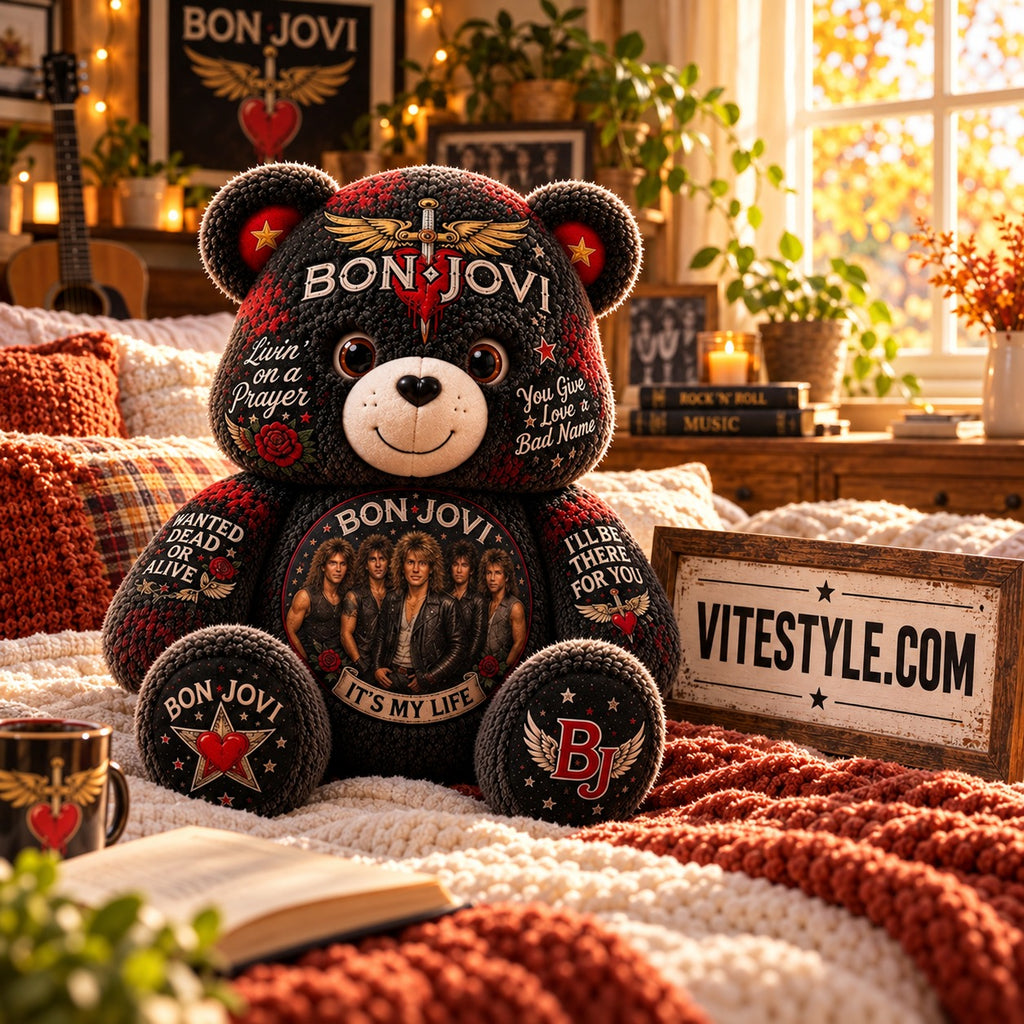 Bon Jovi Band Bear Custom Shaped Pillow