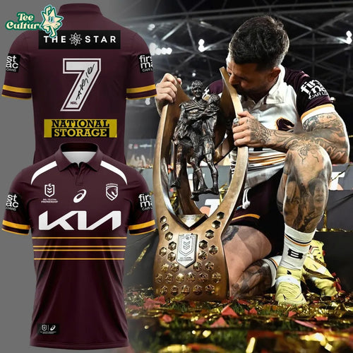 2026 Brisbane Broncos Adam Reynolds Signature Print Rugby League Shirt