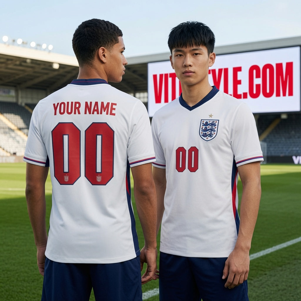 England Team World Cup Custom Name Number Jersey