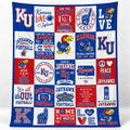 2026 Kansas Jayhawks Football Patchwork Quilt Blanket